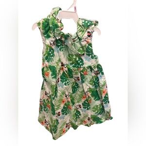 Disney Green and White Cartoon Print Dress